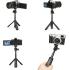 Jmary MT-19 Mini Tripod Stand with Universal Mobile Phone Holder and High quality aluminum alloy Ball-Head - Black